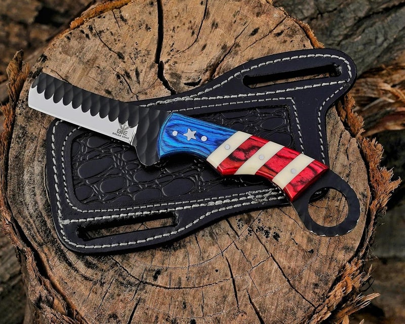 BE BREAK EDGE Cow Boy Knife, Hand Forged Steel Bull Cutter Knife with Sheath Best Gift for Girl Friend and Boy Friend. - Image 4